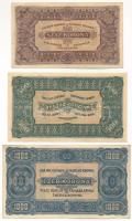 1923. 100K + 500K + 1000K mind "Magyar Pénzjegynyomda Rt. Budapest" nyomdahely-jelöléssel ...