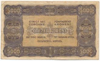 1923. 5000K "5B01 584200", "Magyar Pénzjegynyomda Rt. Budapest" nyomdahely jelöl...