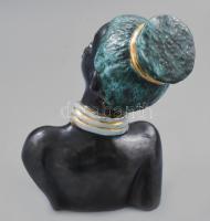 Izsépy Margit: Afrikai nő. Kerámia, jelzéssel, minimális mázkopással, m: 25 cm