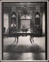 A velencei Hauszmann Alajos kastély berendezése 3 db Escher Károly: Szobabelsőkről készített nagy mé...