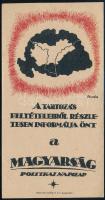 cca 1938 A magyarság politikai napilap irredenta grafikával illusztrált számolócédulája, szép állapotban