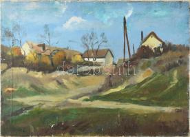 Vass Elemér (1887-1957): Dombos táj. Olaj, vászon. Jelezve balra lent. Apró felületi sérülésekkel. 40x55 cm