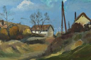 Vass Elemér (1887-1957): Dombos táj. Olaj, vászon. Jelezve balra lent. Apró felületi sérülésekkel. 4...