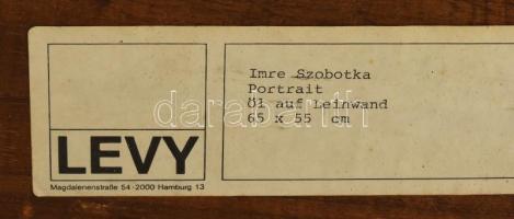 Jelzés nélkül: kalapos férfi portréja. Olaj, vászon. Hátoldalán "Berény R" valamint az &qu...