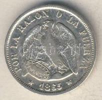 Chile 1865. 20c Ag T:3