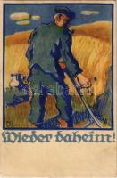 Wieder Daheim! Kriegsgefangenen Heimkehrkarte No. 5. Kirchl. Kriegshilfe Paderborn / WWI German military, homecoming card for prisoners of war. Charity fund for POWs s: Josef Dominicus (Rb)