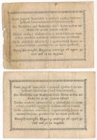 1849. 15kr + 30kr "Kossuth bankó" T:F,VG az egyiken szakadás, anyaghiány Adamo G102, G103