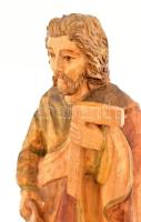 Szent József. Faragott fa szobor, m: 39 cm