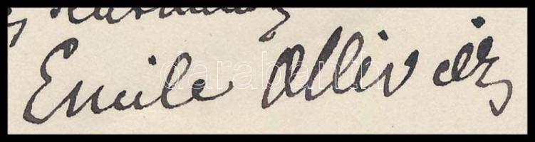 cca 1894 Émile Ollivier (1825-1913) francia miniszterelnök, Liszt Ferenc vejének autográf levele / A...