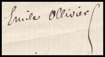 1874 Émile Ollivier (1825-1913) francia miniszterelnök, Liszt Ferenc vejének autográf levele / Autor...