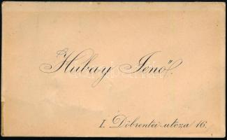 cca 1890 Hubay Jenő (1858-1937) hegedűművész, zeneszerző névjegykártyája autográf soraival a hátuljá...