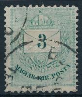 1881 3kr jobb felül látványos vésésjavítás (ex Lovász) / retouche