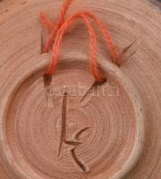 Ligeti Erika (1934-2004): Szentendre. 2 darab mázas kerámia fali dísz, jelzett, hibátlan, d: 12 cm