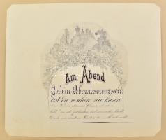 1876 Döltl Teréz (?-?) vázlatfüzet, tus, akverell, és ceruza, papír, jelzés nélkül, haránt-alakú név...