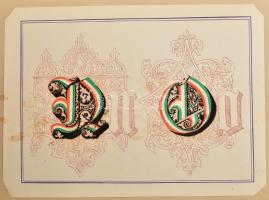 1876 Döltl Teréz (?-?) vázlatfüzet, tus, akverell, és ceruza, papír, jelzés nélkül, haránt-alakú név...