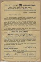 1942 Osztálysorsjáték reklámnyomtatvány / Lottery flyer