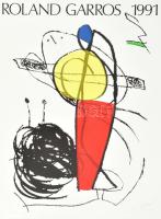 Joan Miro (1893-1983): Roland Garros 1991, plakát, ofszet, jelzett a plakáton, 75x57 cm