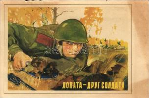 Második világháborús szovjet katonai propaganda / WWII Soviet military propaganda (gyűrődés / crease)