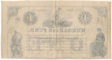 1852. 1$ "A" "Kossuth bankó" sorszám nélkül T:F fo., tűlyuk Hungary 1852. 1 Doll...