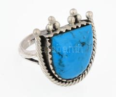 Ezüst(Ag) gyűrű, jelzett, méret: 57, bruttó: 10,1 g