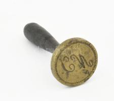 Régi monogramos névbélyegző N.I./I. N., fém, m: 5 cm