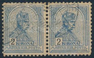 1904 Turul 2K pár 11 1/2 fogazással. Párban rendkívül ritka! / Mi 88 pair with perforation 11 1/2. RR!