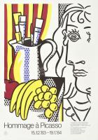1983-84 Hommage á Picasso, Hannover, kiállítási plaskát, hajtásnyomokkal, 59x42 cm