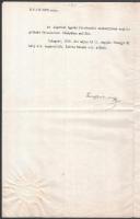 1915 Déva, A M. Kir. Curia gyermektartdíj ügyében kiállított ítélete, fejléces, koronás - tölgyfalev...