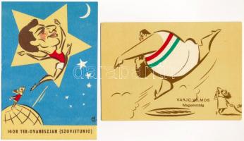 10 db modern sportpropaganda lap az 1966-os budapesti Atlétikai Európa-bajnokságról Szepes Béla aláí...