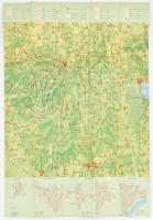 1966 Zala megye idegenforgalmi térképe, kétoldalas, néhány kisebb szakadással, 68,5x47 cm