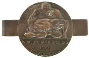 Amerikai Egyesült Államok 1966. "World Championships 1966 - Toldeo, Ohio" birkózó sport jelvény (28mm) T:AU