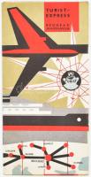 cca 1960-1970 Turist Express - Beograd, Jugoslavia / Belgrád térkép és idegenforgalmi tájékoztató, k...