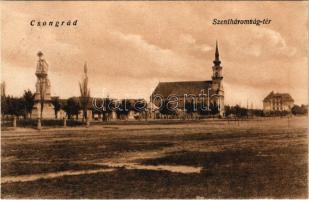 1922 Csongrád, Szentháromság tér, templom. Bozó és Justin kiadása