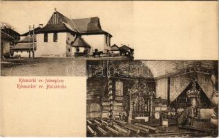 Késmárk, Kezmarok; Ev. Holzkirche / Evangélikus fatemplom, belső, oltár. Schmidt R. C. kiadása / Lutheran wooden church, interior, altar (EK)