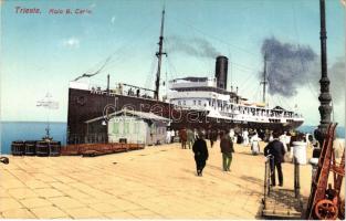 Trieste, Molo S. Carlo, SS Baron Call (?). Milan Mandich Nr. 703.