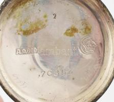 Ezüst(Ag) zsebóra, jelzett, nem jár, d: 3,5 cm, bruttó: 23,7 g