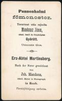 cca 1882 Pannonhalmi főmonostor. Természetrajz után rajzolta Mandausz János akad. festő és fényképés...