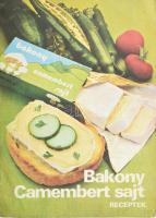 cca 1970-1980 Bakony Camembert sajt receptek, képes reklámprospektus, 4 sztl. lev.