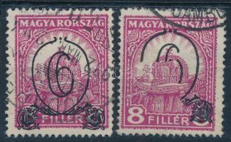 1931 Kisegítő bélyegek 6/8f hiányos felülnyomattal + támpéldány