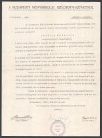 1933 A Budapest Népfőiskolai Széchényi Szövetség levele Bánóczy Erzsébet hegedűművésznek Rozsondai Albert és Mérei József elnökök aláírásaival