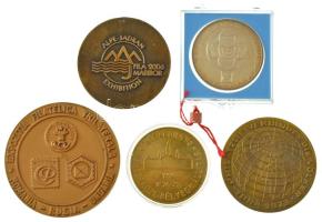 Vegyes 5db-os bélyeggyűjtő találkozói, kiállítási emlékérem, közte: Románia 1995. "Brasov / Exp...