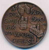Lantos Györgyi (1953-) 1990. MÉE Pápa / Éremgyűjtők 20. Vándorgyűlése bronz emlékérem (42mm) T:AU