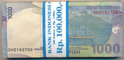 Indonézia 2013. 1000R (100x) sorszámkövetők, eredeti banki kötegelővel T:UNC,AU hullámos papír 
Ind...