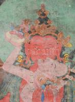 Thangka Vajrathara Buddha Kína XX. sz közepe. Nyomat vásznon 65x95 cm Hátul foltos, kopott