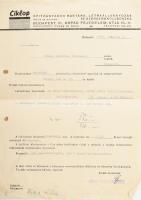 1948 Bp., Ciklop építőanyagok raktára fejléces üzleti levele, aláírással és bélyegzővel