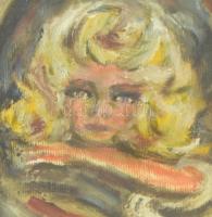 Jelzés nélkül: Női portré. Olaj, vászon. Üvegezett, dekoratív fakeretben. 15x10 cm