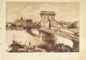 cca 1910 Budapest Albuma, 21 Budapesti látképet tartalmazó mappa, négy nyelvű (magyar, francia, ango...