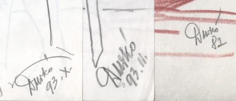 Durkó Gábor (1916-2003), össz. 4 db mű: 3 db akt és 1 db portré. Ceruza, papír, hártyapír (utóbbin a...