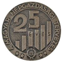1972. 25 éves a magyar népgazdasági tervezés 1947-1972 ezüstözött fém plakett dísztokban (60mm) T:AU