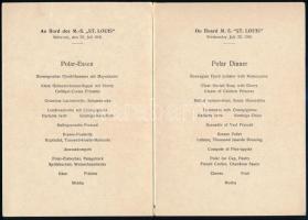1936 Hamburg- Amerika Linie St. Louis hajó esti menükártya Polar diner